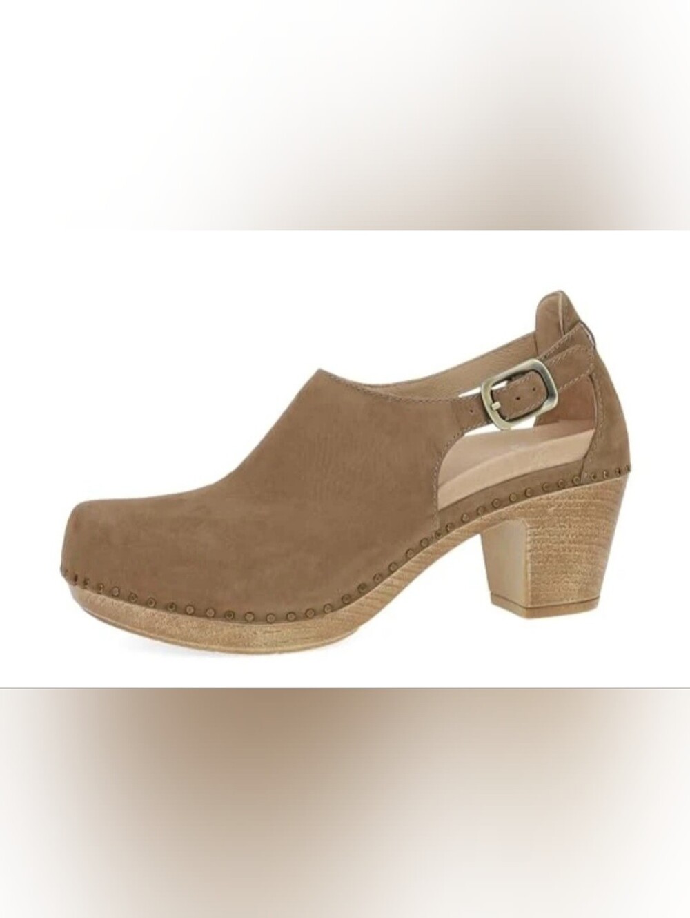 Dansko Sassy Milled Nubuck Morel/Taupe Suede Clog Size 38